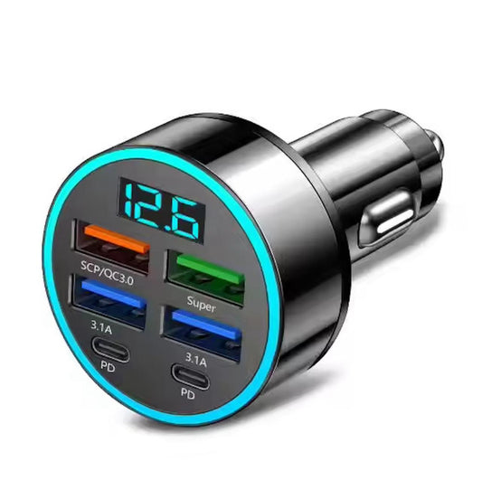 6 in 1 Car USB Charger