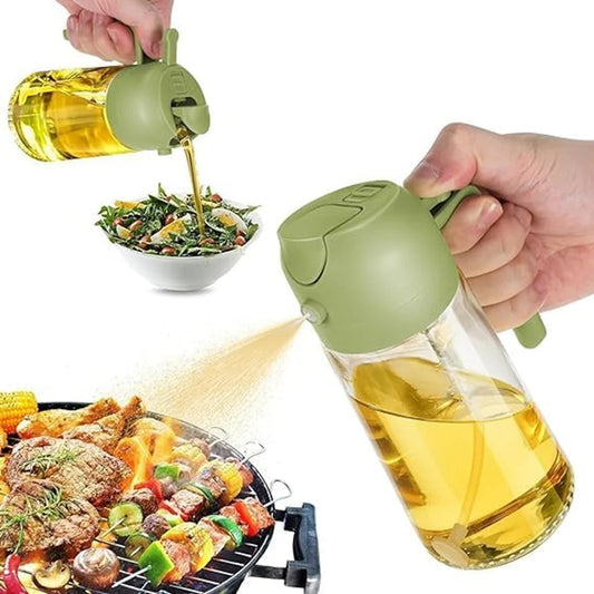 2 in 1 Glass Olive Oil Sprayer for Cooking Oil Sprayer Oil Dispenser Bottle Oil Mist Spray Bottle