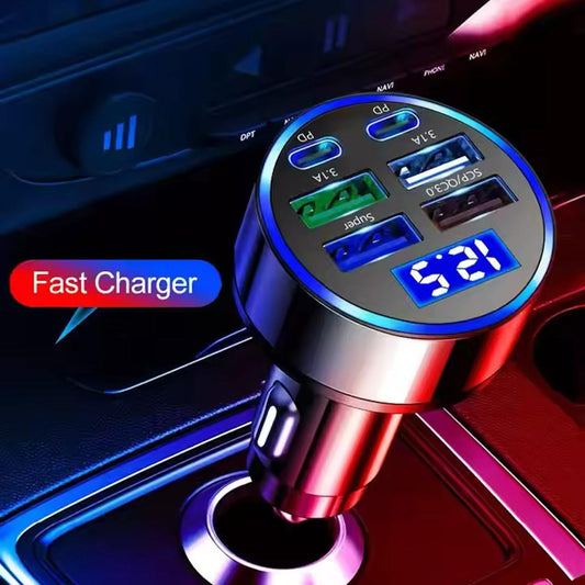 6 in 1 Car USB Charger