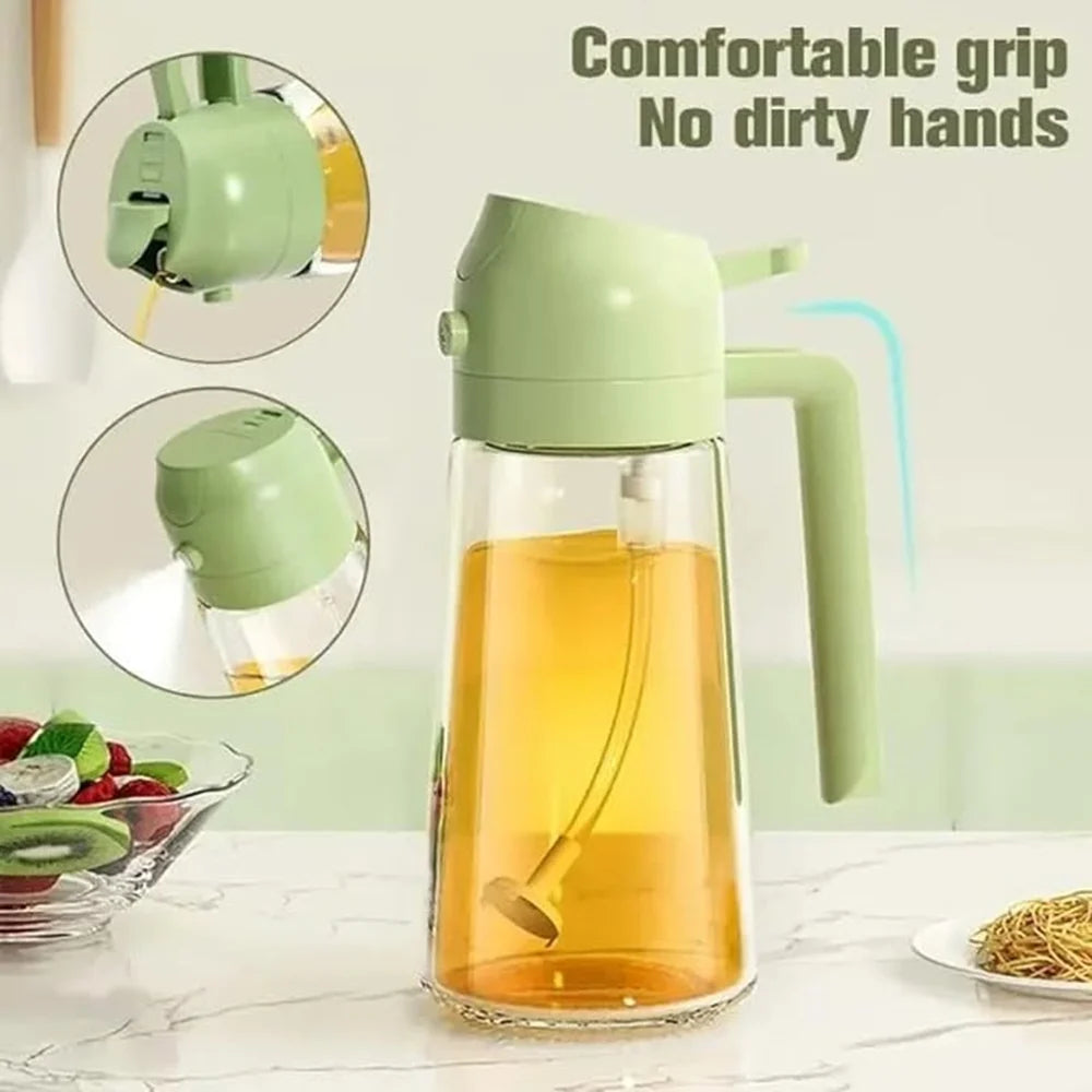 2 in 1 Glass Olive Oil Sprayer for Cooking Oil Sprayer Oil Dispenser Bottle Oil Mist Spray Bottle