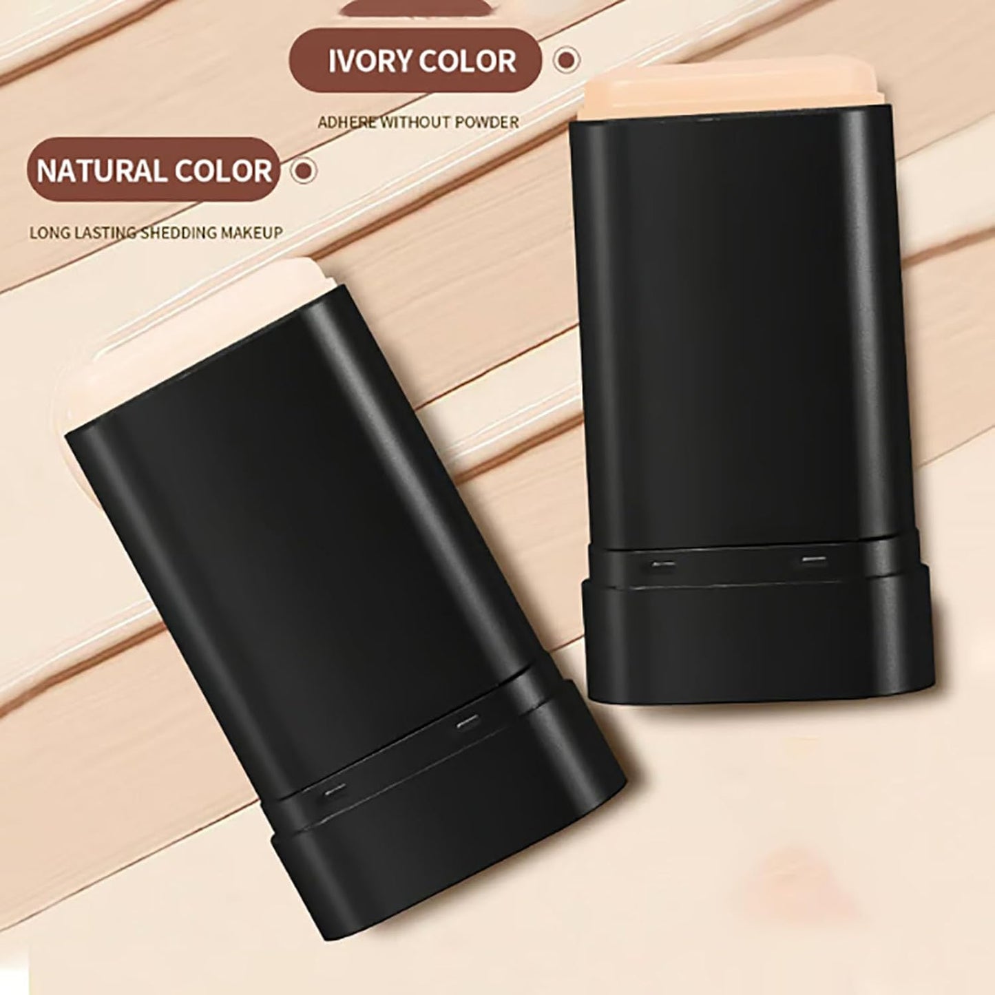 2 in 1- Luxury Anti-Wrinkle Foudation Stick, Korea Flawless Eraser Foundation Stick, Double Head Foundation Make-Up Stick, Multi-use Foundation Stick Makeup with Brush