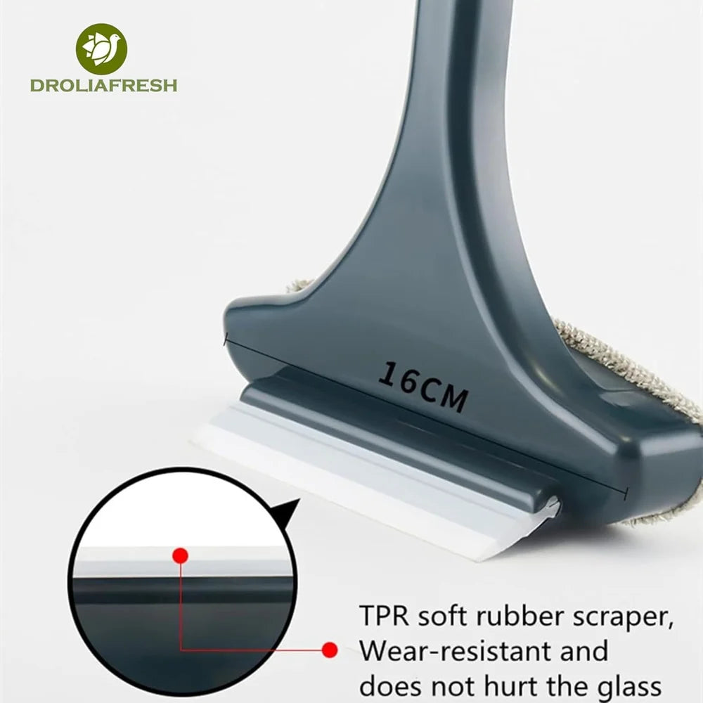 2 in 1 Window Mesh Screen Cleaner Brush & Wiper with Extended Handle Wet